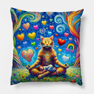 Enlightened Cat Pillow