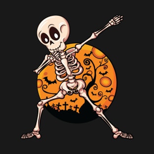 Halloween Boys Girls Dabbing Skeleton Kids Skeleton Dab T-Shirt