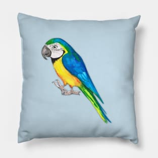 Blue and yellow macaw Pillow