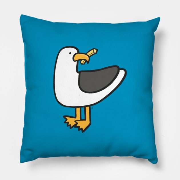 Cheeky Seagull Stole Your Chip Pillow by Sketchy