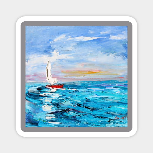 Sailing Magnet by Karensfineart