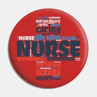 Nurse Word Cloud Pin