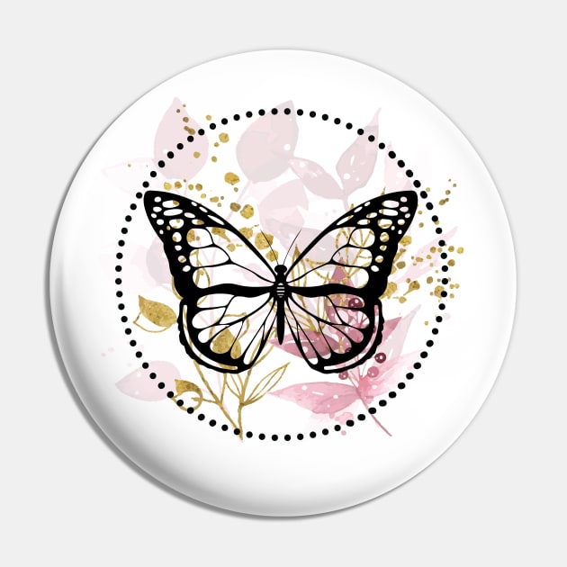 BOHO Butterfly Design Pin by MCALTees