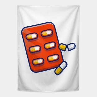 Capsule Pills Strip Tapestry