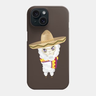 Cute little alpaca in sombrero Phone Case