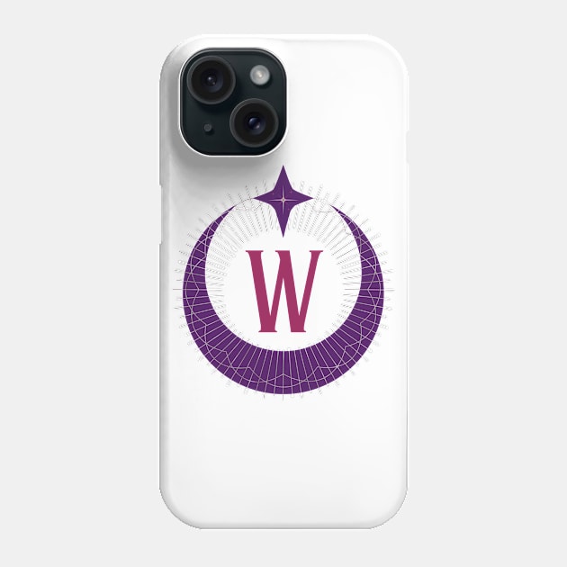 W - Moon Monogram Phone Case by Mazzlo Shop