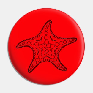 Starfish (black/red) Pin