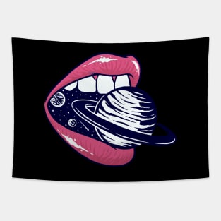 Biting Saturn Tapestry