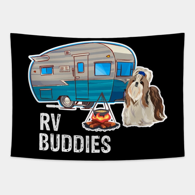 Shih Tzu Dog Rv Buddies Pet Lovers Funny Camping Camper Tapestry by franzaled