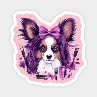 Beauty Expert: Papillon Dog Cosmetologist Magnet