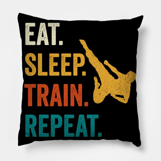 Eat Sleep Karate Repeat Karate Pillow by MzumO