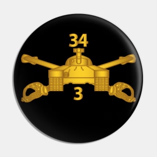 3rd Bn 34th Armor - Armor Branch wo Txt Pin