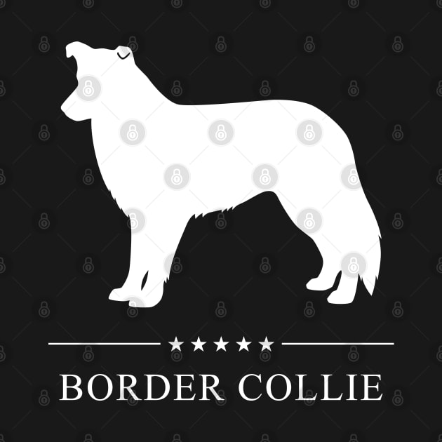 Border Collie Dog White Silhouette by millersye