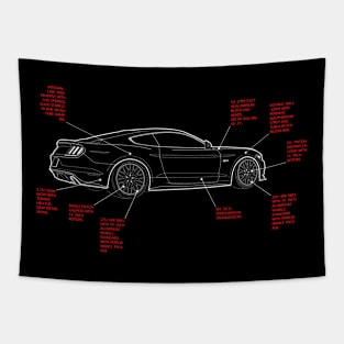 S550 Mustang GT Line art. Tapestry