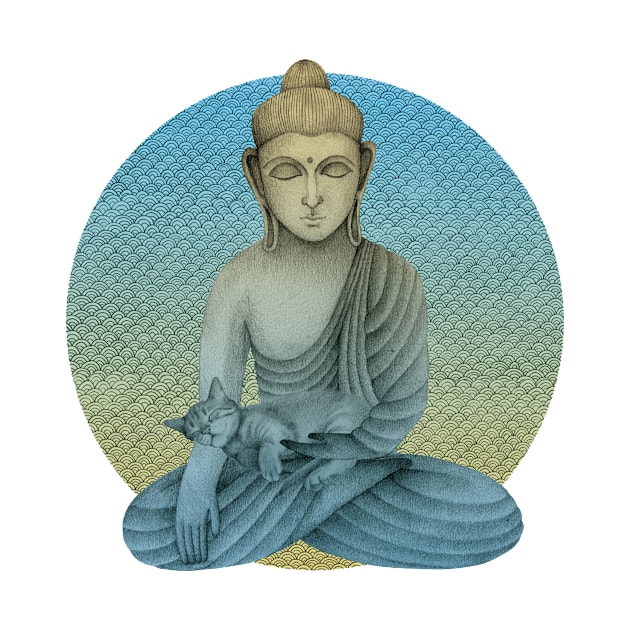 Buddha with cat 4 by KindSpirits