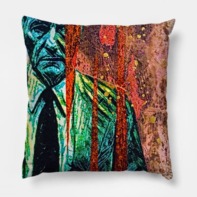 Burroughs Pillow by Bobby Zeik Art