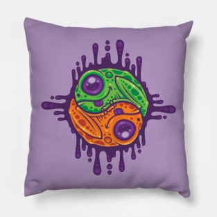 Trippy Drippy Frog Yin Yang Pillow