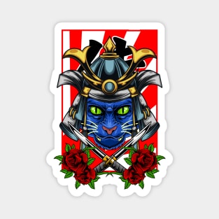 Samurai Cat | Skyblue Kabuto 004 Magnet