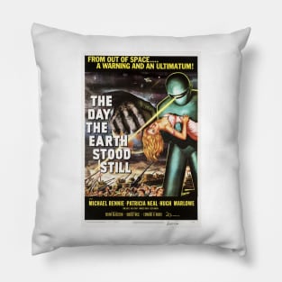 THE DAY THE EARTH STOOD STILL Hollywood Cult Sci Fi Vintage Movie Posters. Pillow