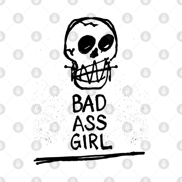 Bad Ass Girl Punk/Skull/Graphic Tee - original design by DankFutura