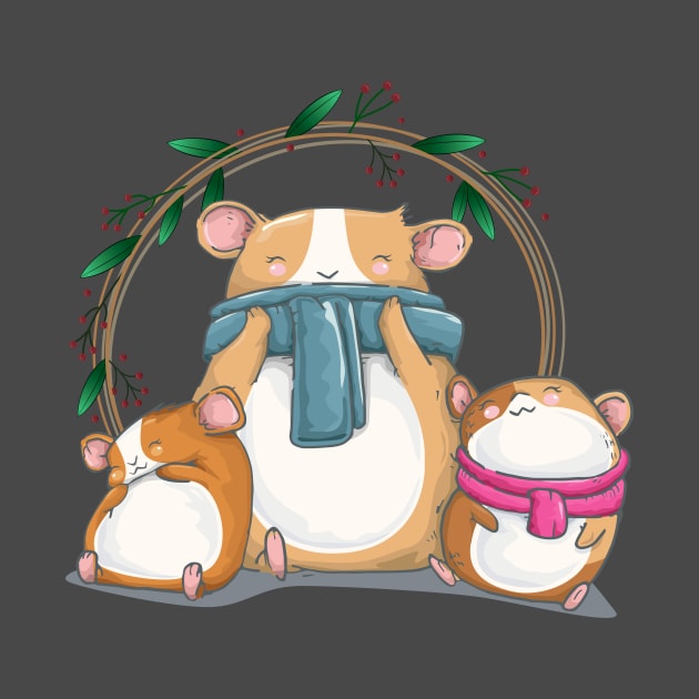 Happy Cute Guinea Pig Family by lolisfresh