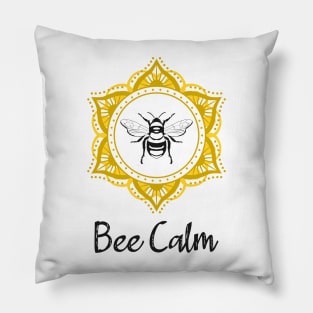 Bee Calm Mandala Pillow