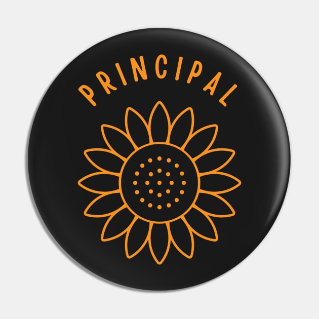 Minimalist sunflower back to school Principal Pin by tziggles