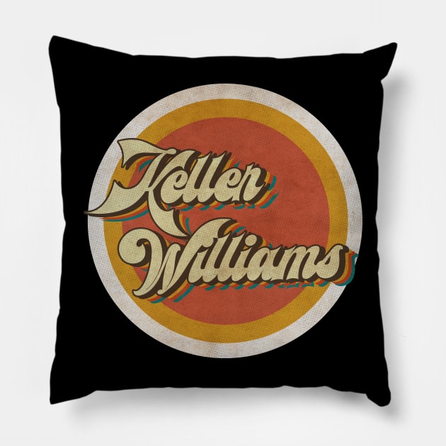 circle vintage Keller Williams Pillow by KewanAlasStore