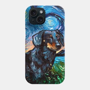 Black and Tan Shorthair Dachshund Night 3 Phone Case