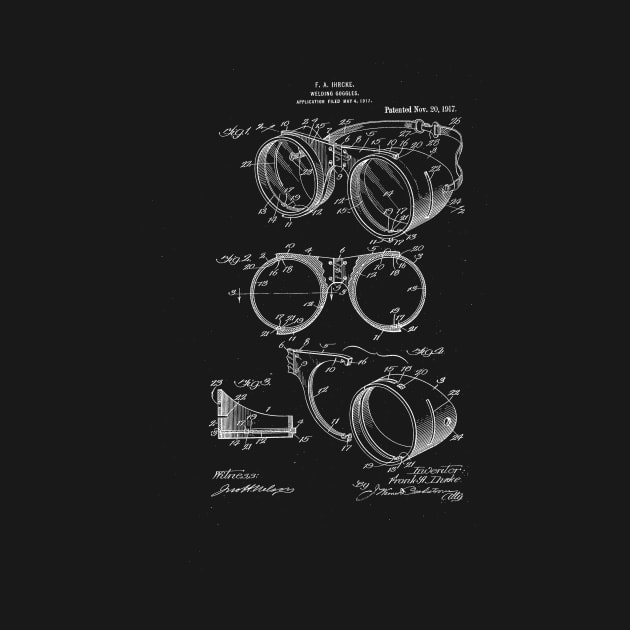 Welding Goggles Vintage Patent Drawing by TheYoungDesigns