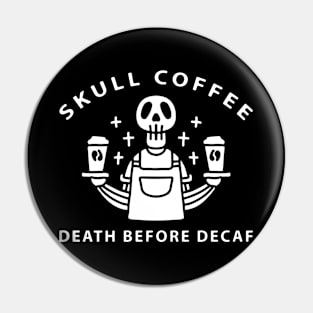 skull coffee Pin