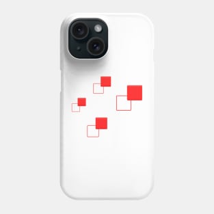 Squares Abstract Art Red Emboss Phone Case