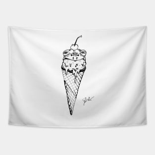 Frog Ice Cream Tapestry