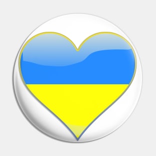 Ukrainian flag inside a heart Pin