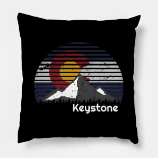 Keystone Colorado X Co Flag Mountain Pillow