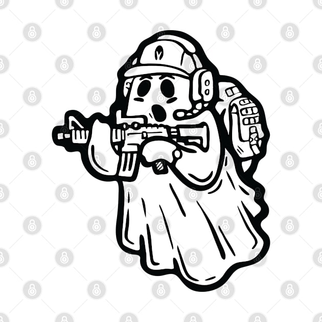 Ghost Recon black and white parody cartoon illustration by Cofefe Studio