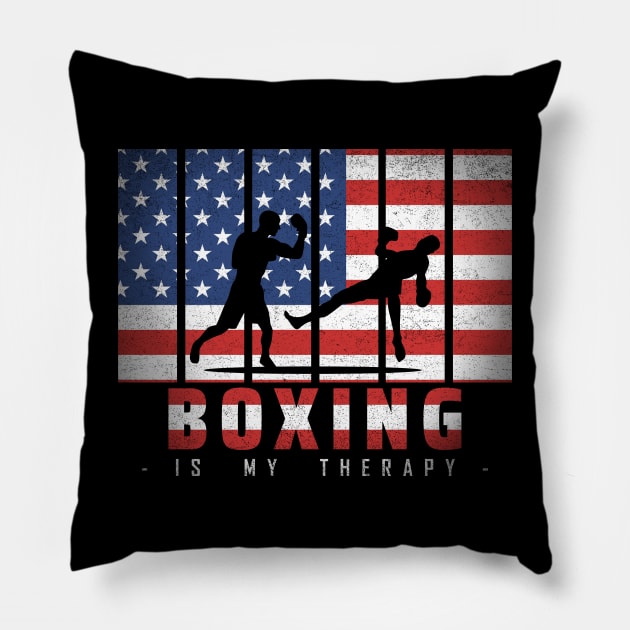 american boxing Pillow by Mandala Project