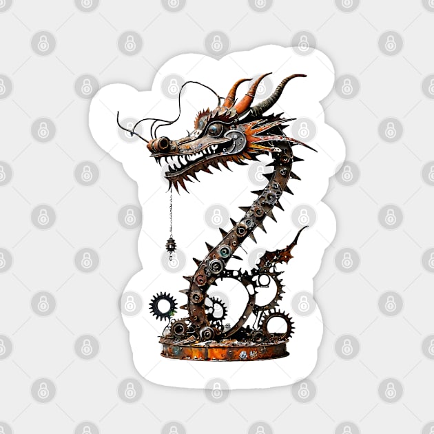 Industrial Dragon Machine Magnet by Giant Monster