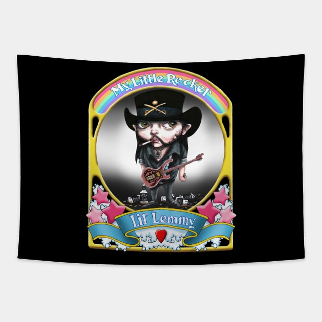 my little rocker - lemmy Tapestry by Ranch Apunkalips