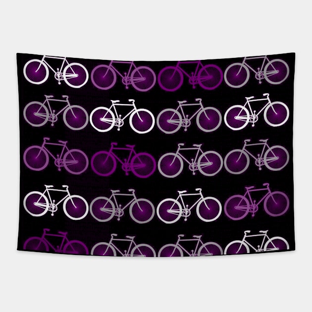 Asexual Pride Bicycles Pattern Tapestry by VernenInk