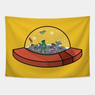 alien snow globe Tapestry