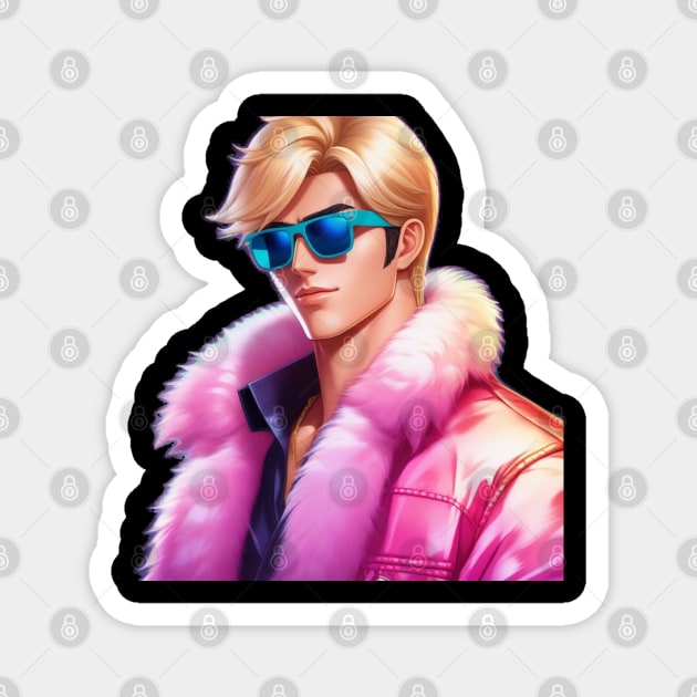 Ken Barbie Doll Fur Coat and Shades Magnet by PLANTONE