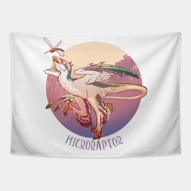 Hunting Microraptor Tapestry by AntonVTokarev