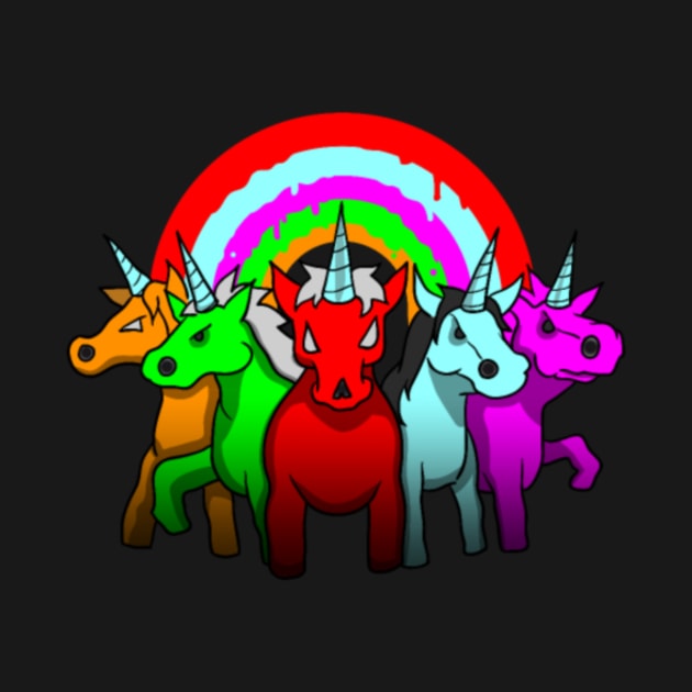 Evil Unicorn Shirt - Rainbow Evil Zombie Halloween by Nulian Sanchez