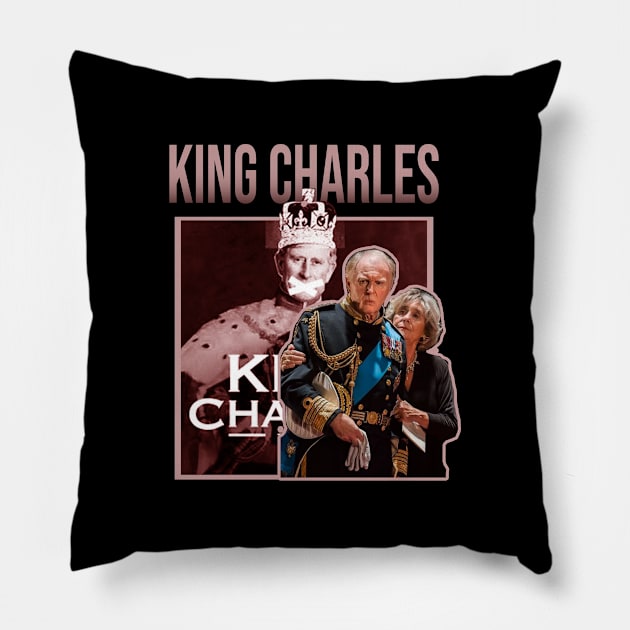 king charles funny retro Pillow by Nwebube parody design