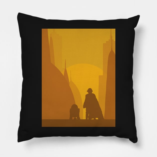 Anakin and r2d2 on Coruscant - Artprint Pillow by Archana7