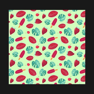 Pattern - Strawberries, Melon and Ice cream T-Shirt