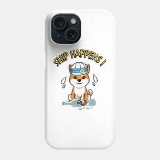 Ship Happens funny pun - orange dog Phone Case