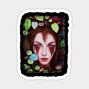 Floral Witch Girl Magnet