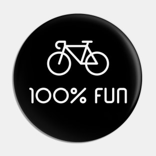 Racing Bike / Road Bike – 100% Fun (Bicycle / White) Pin